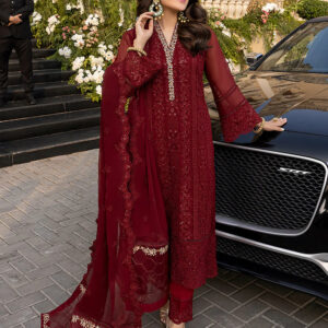 Azure Luxury Chiffon 3Piece Unstitched